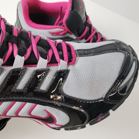 Nike Shox Lace Up Sneakers Black Grey Pink Womens Athletic Casual Shoes Size 7.5 - Picture 10 of 14